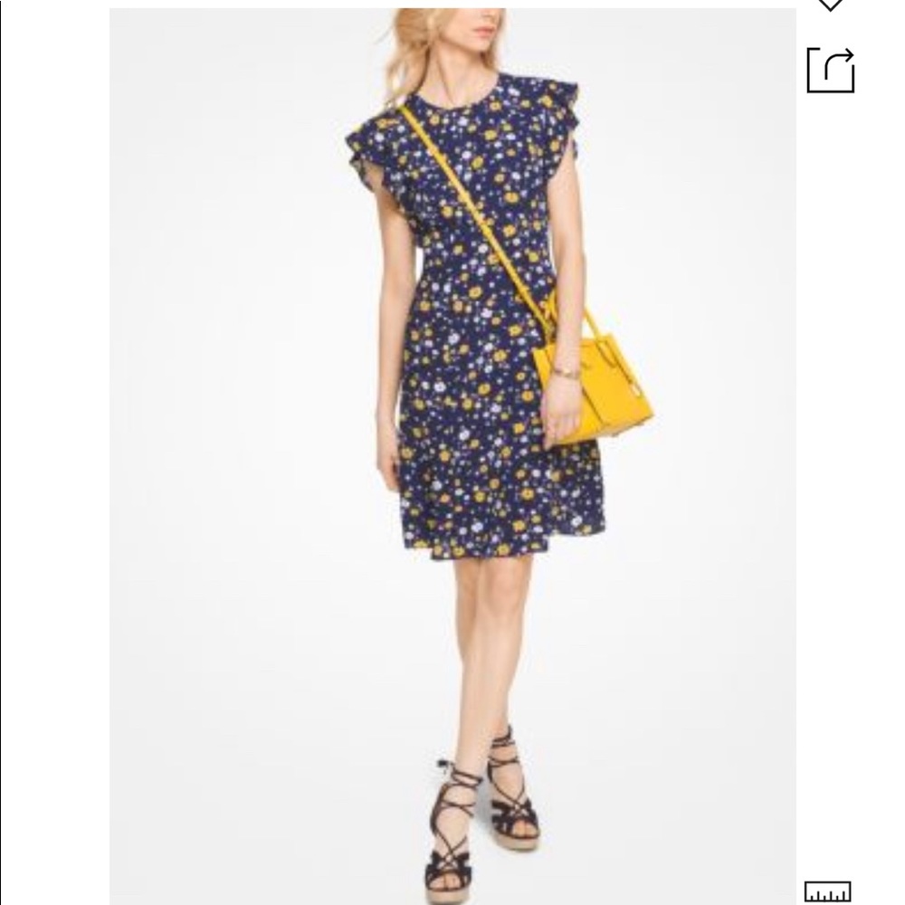 Michael Kors Blue & Yellow Floral Dress